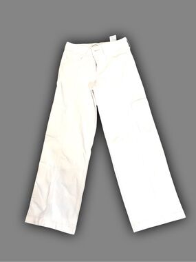 abercrombie kids Cream Wide-Leg Cargo Pants